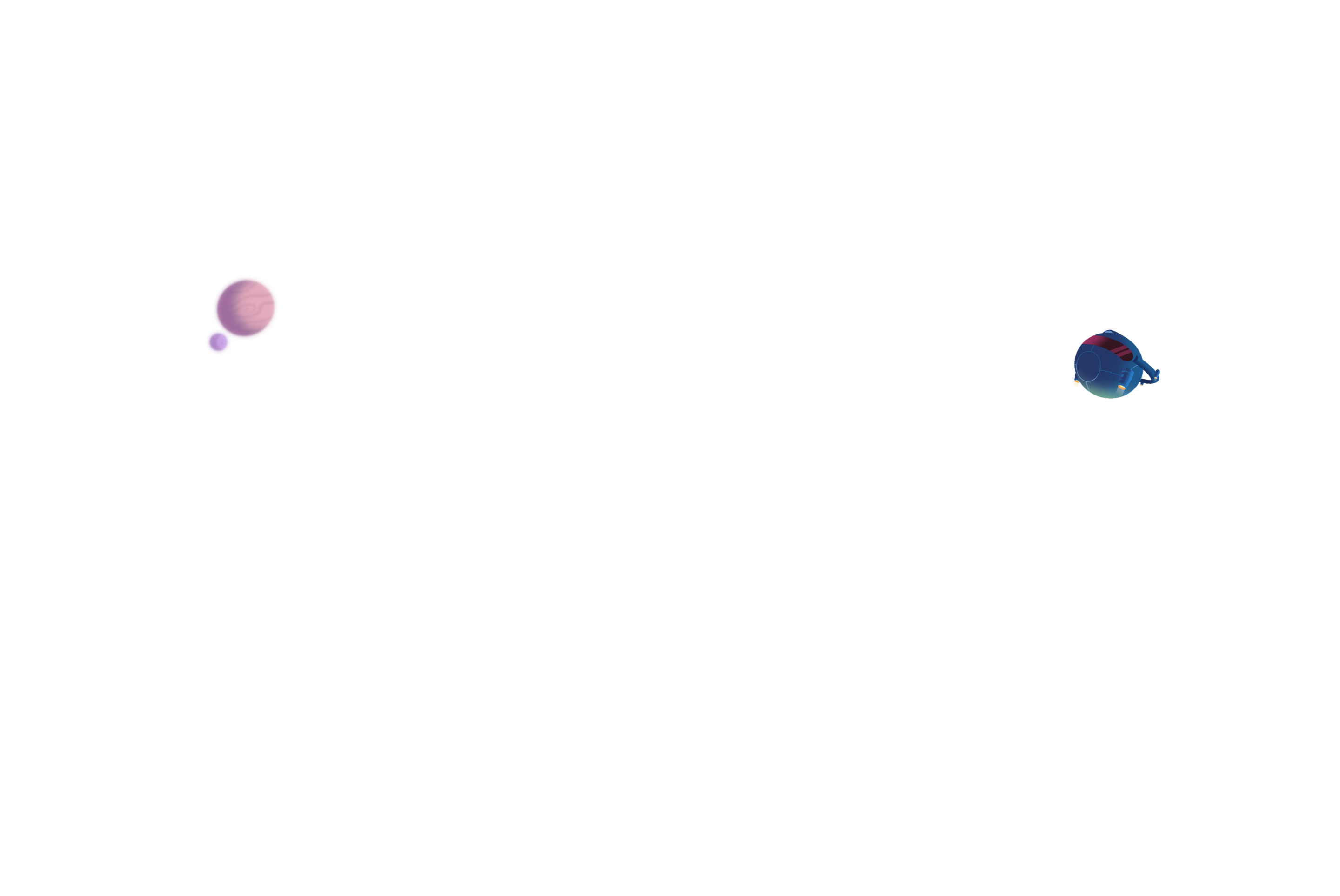 Hero stars and spaceship background